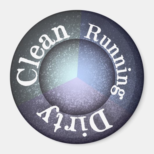 Dishwasmachine Clean Dirty Running Organisator Magneet (Voorkant)