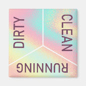 Dishwasmachine Dishes Kitchen Clean Dirty Omkeerba Magneet (Voorkant)