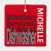 Dishwasmachine Extraordinaire CUSTOM Keramisch Ornament (Achterkant)