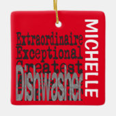 Dishwasmachine Extraordinaire CUSTOM Keramisch Ornament (Voorkant)
