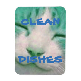Dishwasmachine Magnet Cat Clean Magneet