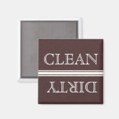 Dishwasmachine Magnet Clean en Dirty Brown & White (Voorkant / Achterkant)