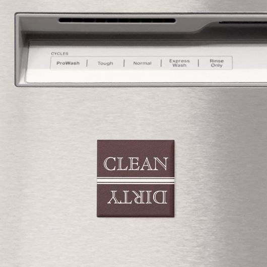 Dishwasmachine Magnet Clean en Dirty Brown & White (Insitu (Vaatwasser))
