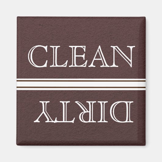 Dishwasmachine Magnet Clean en Dirty Brown & White (Voorkant)