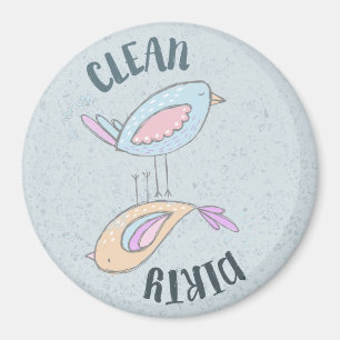 Dishwasmachine Magnet Dirty Clean Cute Birds