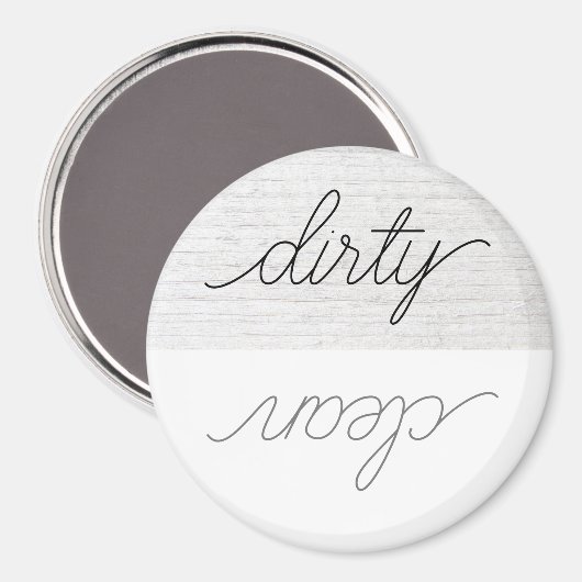 Dishwasmachine Magnet Dirty Clean Modern Wood (Voorkant / Achterkant)