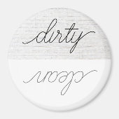 Dishwasmachine Magnet Dirty Clean Modern Wood (Voorkant)