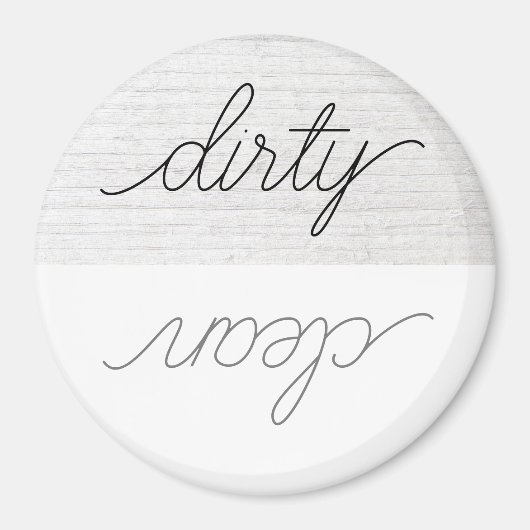 Dishwasmachine Magnet Dirty Clean Modern Wood (Voorkant)