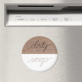 Dishwasmachine Magnet Dirty Clean Modern Wood (Insitu (Vaatwasser))