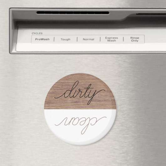 Dishwasmachine Magnet Dirty Clean Modern Wood (Insitu (Vaatwasser))