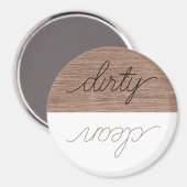 Dishwasmachine Magnet Dirty Clean Modern Wood (Voorkant / Achterkant)
