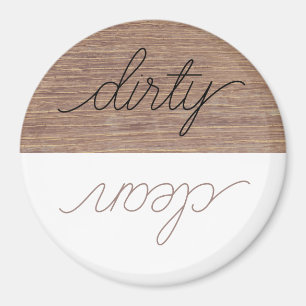 Dishwasmachine Magnet Dirty Clean Modern Wood