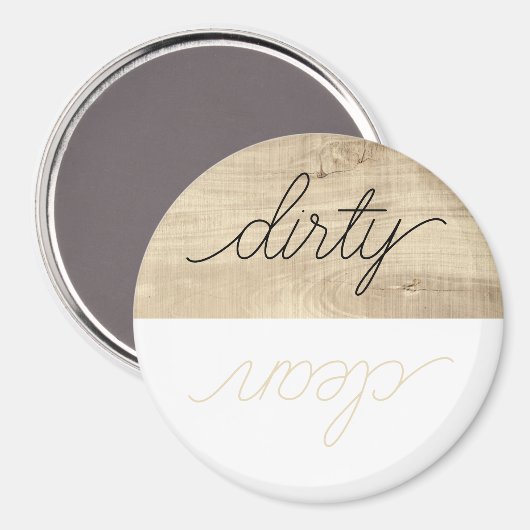 Dishwasmachine Magnet Dirty Clean Modern Wood (Voorkant / Achterkant)