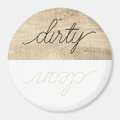 Dishwasmachine Magnet Dirty Clean Modern Wood (Voorkant)