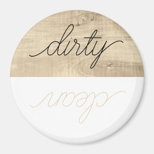 Dishwasmachine Magnet Dirty Clean Modern Wood
