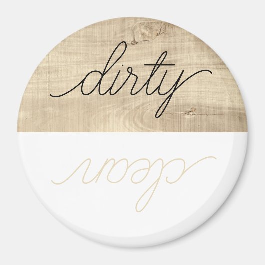 Dishwasmachine Magnet Dirty Clean Modern Wood (Voorkant)