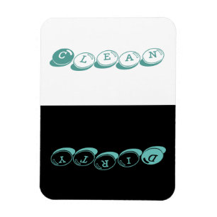 Dishwasmachine - Snoep Lettertype met blauwe hoogt Magneet