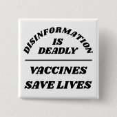 Disinformation is Deadly Vierkante Button 5,1 Cm (Voorkant)