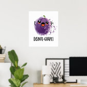 Disinte-druif Funny Disintegration Grape Pun Poster (Thuiskantoor)