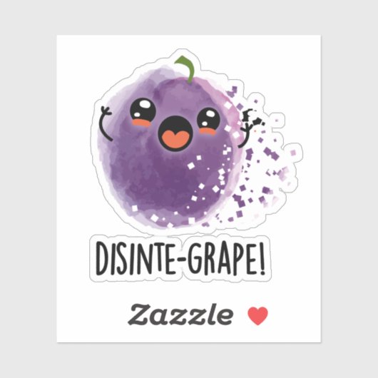 Disinte-druif Funny Disintegration Grape Pun Sticker (Vel)