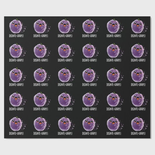Disinte druif Funny Grape Pun Dark BG Cadeaupapier (Vlak)