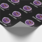 Disinte druif Funny Grape Pun Dark BG Cadeaupapier (Hoek)