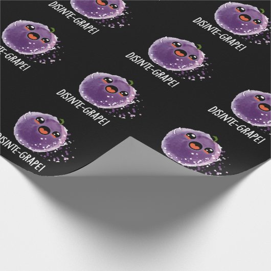 Disinte druif Funny Grape Pun Dark BG Cadeaupapier (Hoek)