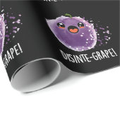 Disinte druif Funny Grape Pun Dark BG Cadeaupapier (Rol Hoek)