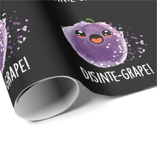 Disinte druif Funny Grape Pun Dark BG Cadeaupapier (Rol Hoek)