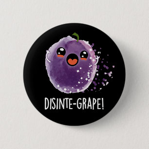 Disinte druif Funny Grape Pun Dark BG Ronde Button 5,7 Cm