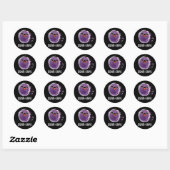 Disinte druif Funny Grape Pun Dark BG Ronde Sticker (Vel)