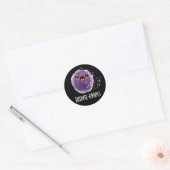 Disinte druif Funny Grape Pun Dark BG Ronde Sticker (Envelop)