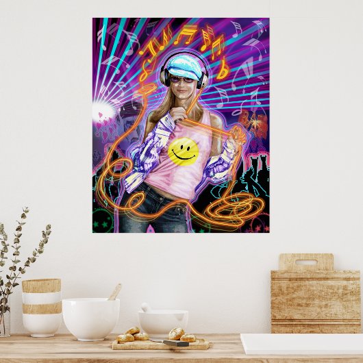 DISK GIRL POSTER (Keuken)