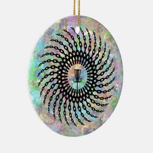 Disk Golf Basket Chains Keramisch Ornament (Rechts)