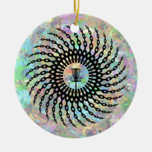 Disk Golf Basket Chains Keramisch Ornament