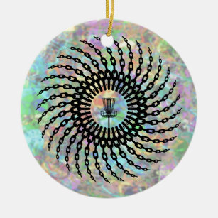 Disk Golf Basket Chains Keramisch Ornament