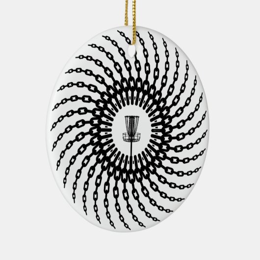 Disk Golf Basket Chains Keramisch Ornament (Rechts)