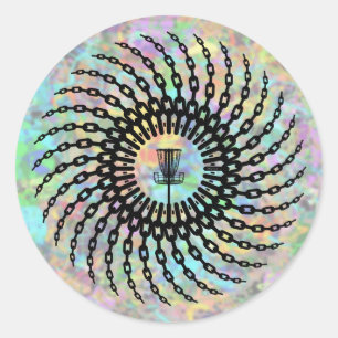 Disk Golf Basket Chains Ronde Sticker