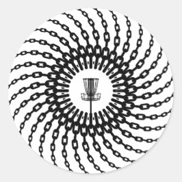 Disk Golf Basket Chains Ronde Sticker