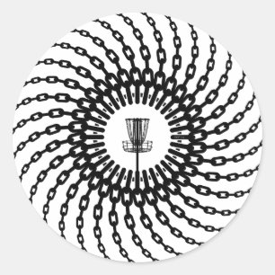 Disk Golf Basket Chains Ronde Sticker