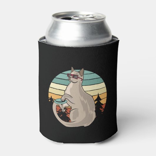 Disk Golf Basket Funny Cat Gift Player Blikjeskoeler (Blikje Voorkant)