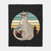 Disk Golf Basket Funny Cat Gift Player Fleece Deken (Voorkant)