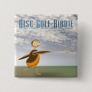 Disk Golf Birdie Vierkante Button 5,1 Cm