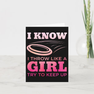 Disk Golf Girl Funny Disk Golfing Lover Player Gif Kaart