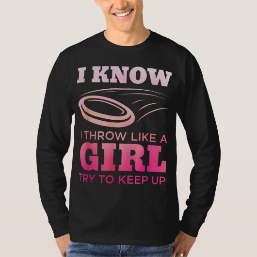Disk Golf Girl Funny Disk Golfing Lover Player Gif T-shirt (Voorkant)