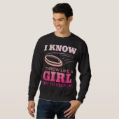 Disk Golf Girl Funny Disk Golfing Lover Player Gif Trui (Voorkant volledig)