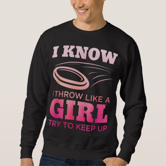Disk Golf Girl Funny Disk Golfing Lover Player Gif Trui (Voorkant)