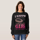 Disk Golf Girl Funny Disk Golfing Lover Player Gif Trui (Voorkant volledig)