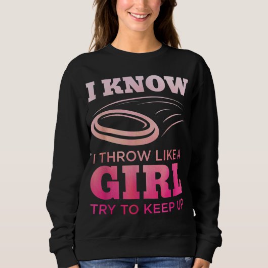 Disk Golf Girl Funny Disk Golfing Lover Player Gif Trui (Voorkant)