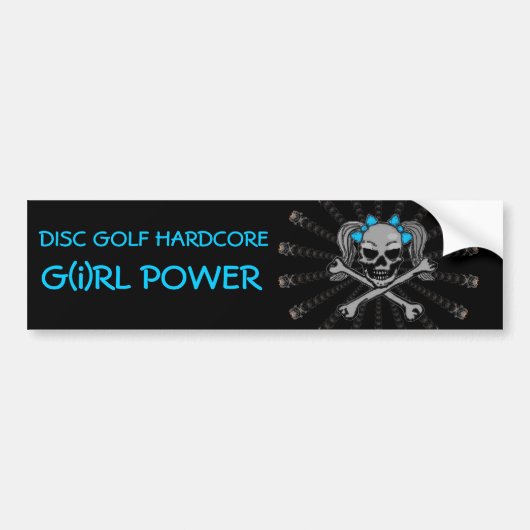 DISK GOLF HARDCORE G(i)RL POWER Bumpersticker (Voorkant)